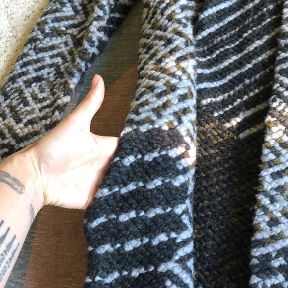 Lucky Brand Mixed Striped Chunky Wool Cardigan - Picture 12 of 12